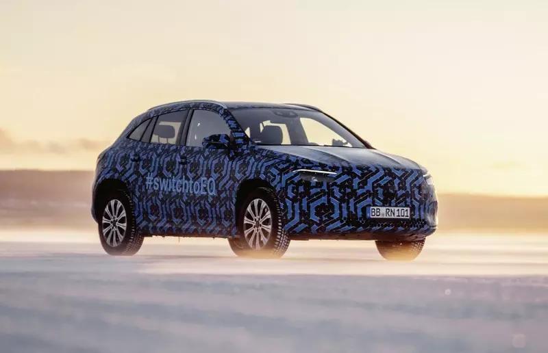 The Mercedes-Benz EQA electric SUV is shown ahead of its 2020 debut.