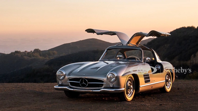 A 1955 Mercedes-Benz 300SL with alloy fenders, expected to cost up to $9 million.