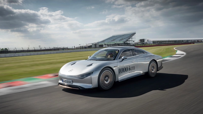 Mercedes-Benz Vision EQXX electric concept car, 746 miles on a single charge.