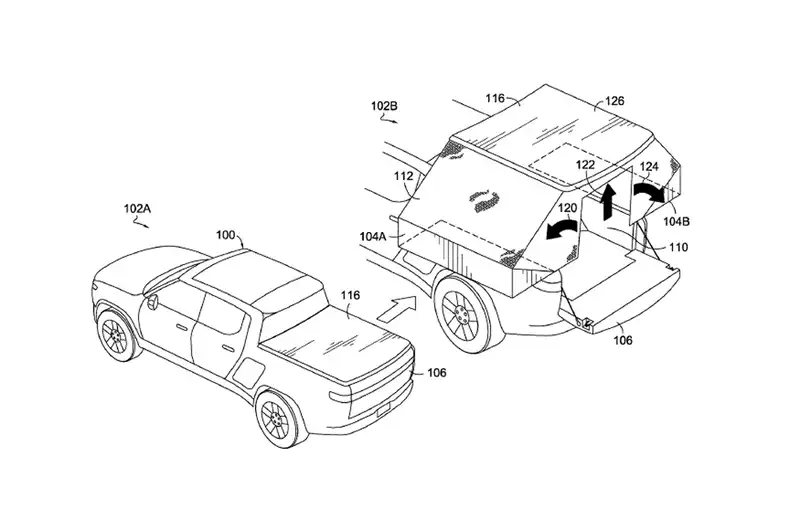 Rivian Patent Design For Bed-Mounted Tent